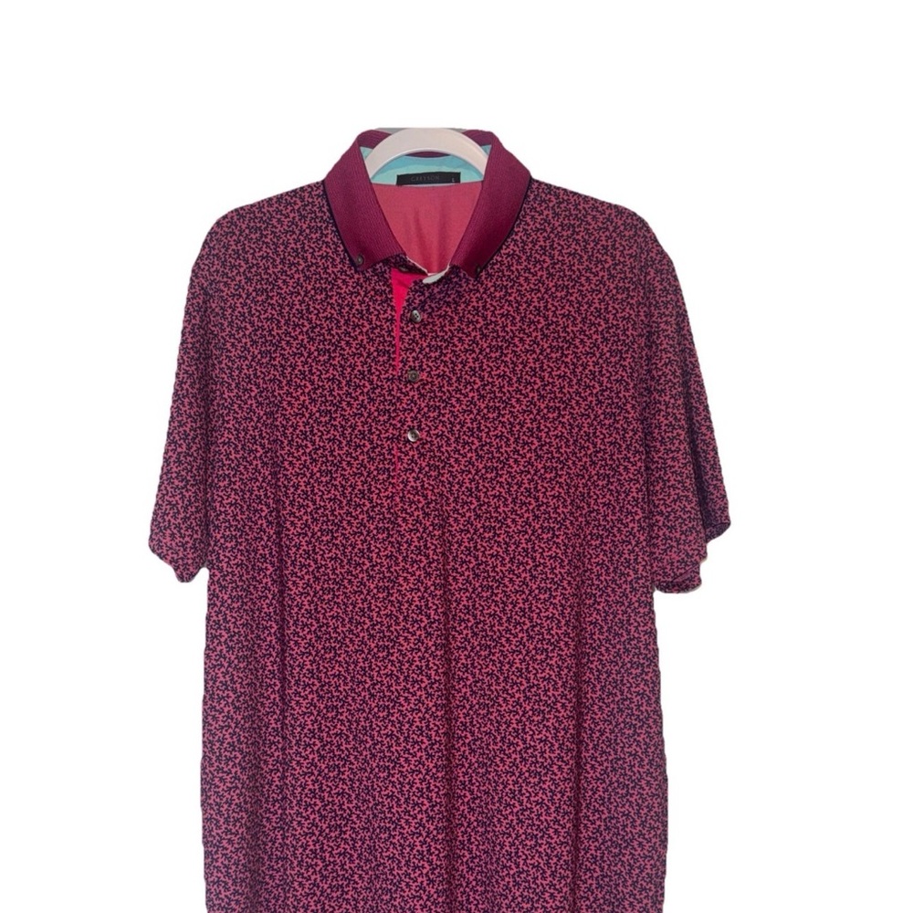 Greyson Golf Coral Dreams Polo in Sasanqua L Pink Blue Golf